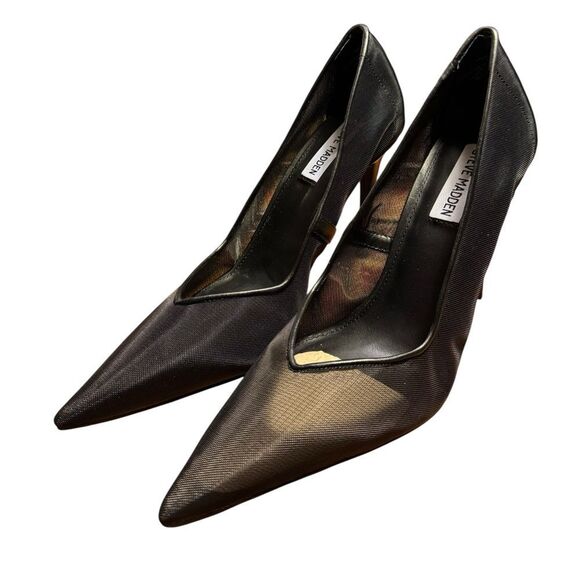 Steve Madden Raz High Heels Black Mesh : 10 M, Rubber/Synthetic - Picture 2 of 10